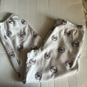 PINK Victoria's Secret Gray Joggers with Red Logo